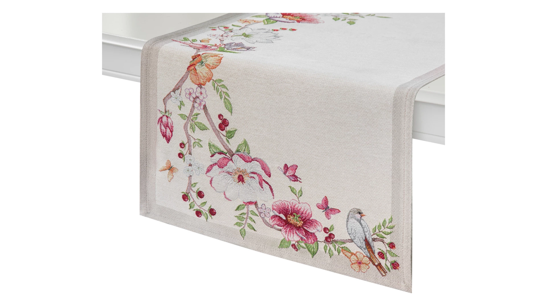 Дорожка для стола Mix&Match Home Магнолия 44х140 см, гобелен, бежевая
