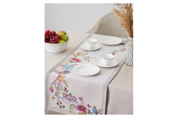 Дорожка для стола Mix&Match Home Магнолия 44х140 см, гобелен, бежевая