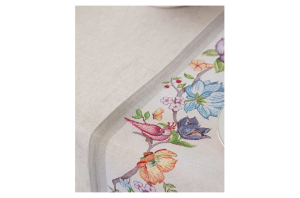 Дорожка для стола Mix&Match Home Магнолия 44х140 см, гобелен, бежевая