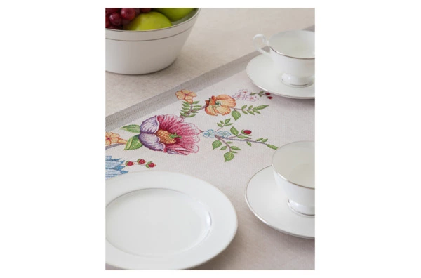 Дорожка для стола Mix&Match Home Магнолия 44х140 см, гобелен, бежевая