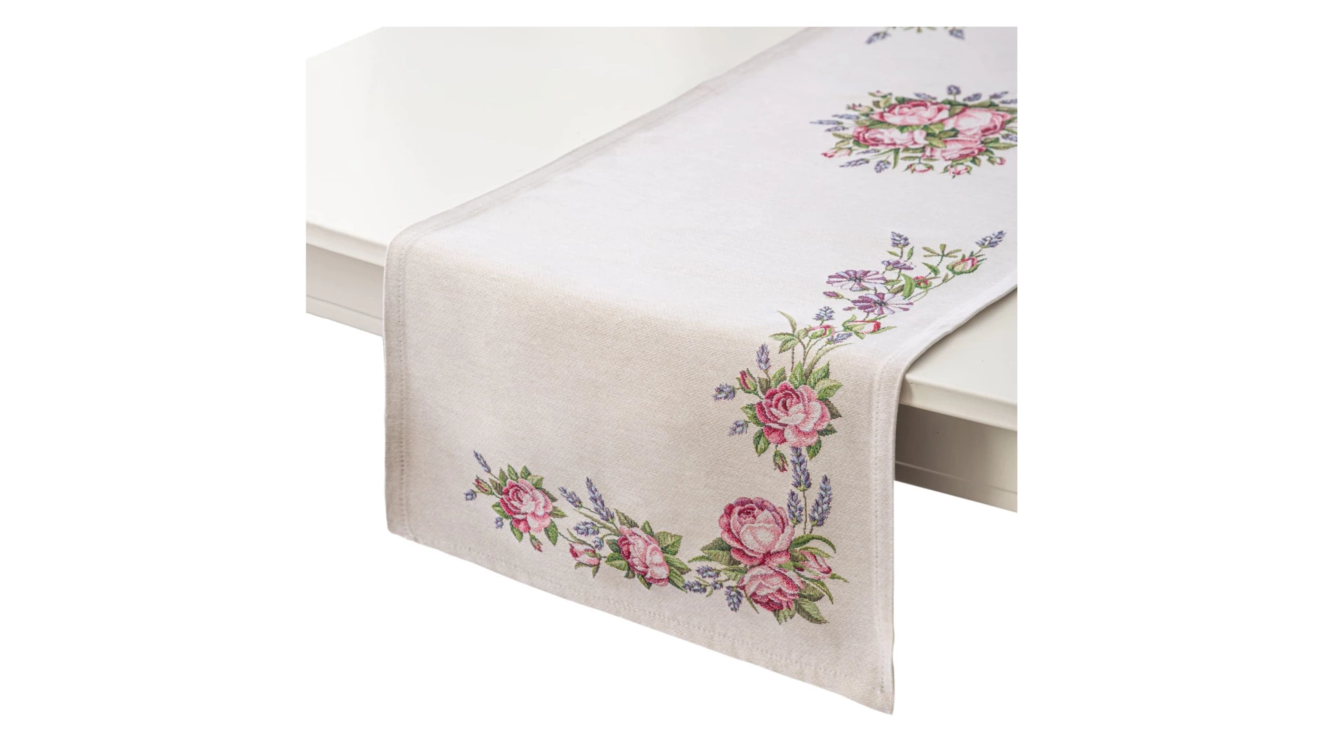 Дорожка для стола Mix&Match Home Розовое утро 44х140 см, гобелен, бежевая