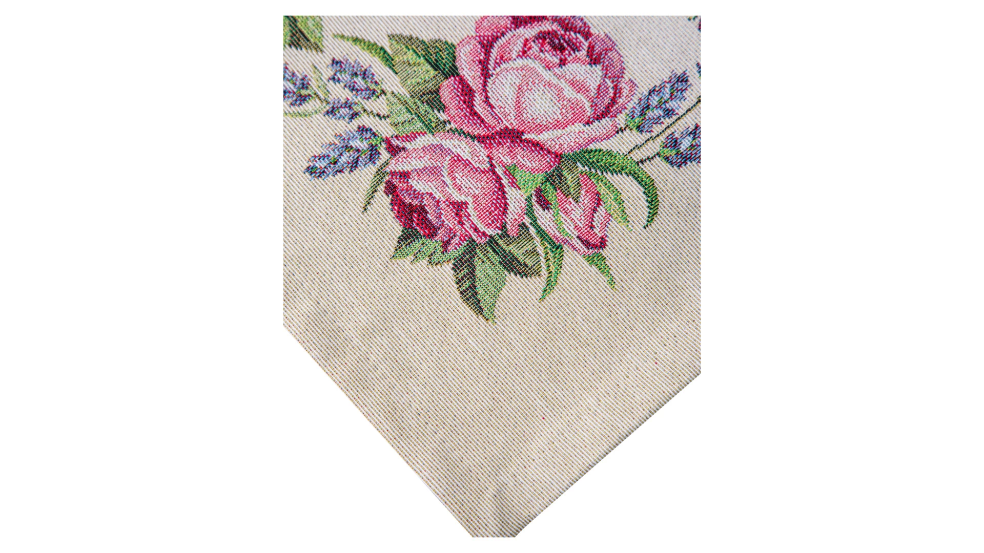 Дорожка для стола Mix&Match Home Розовое утро 44х140 см, гобелен, бежевая