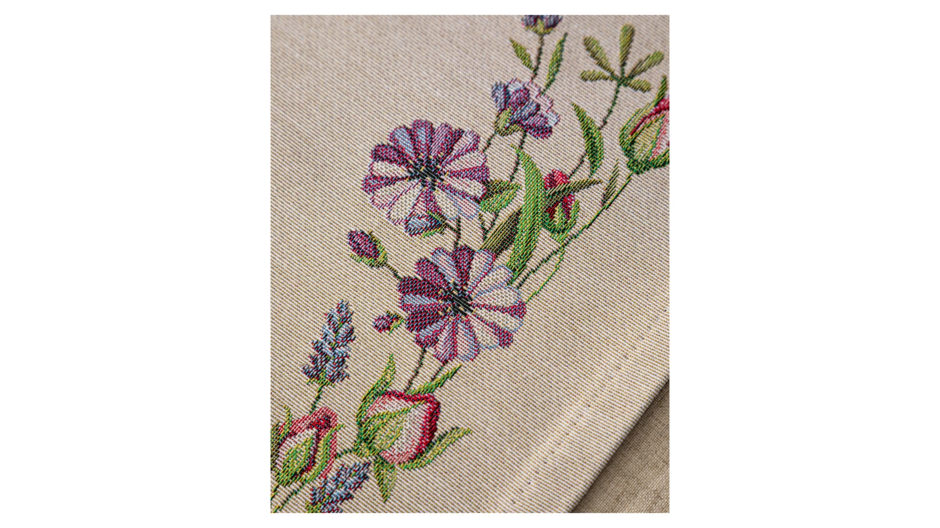 Дорожка для стола Mix&Match Home Розовое утро 44х140 см, гобелен, бежевая