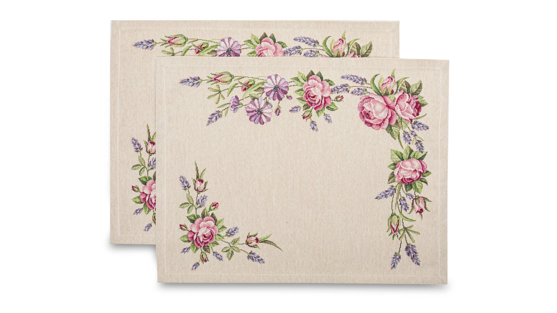 Набор салфеток сервировочных Mix&Match Home Розовое утро 35х45 см 2 шт, гобелен, бежевый