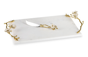 Доска для сыра с ножом Michael Aram Орхидея 44х10 см, мрамор