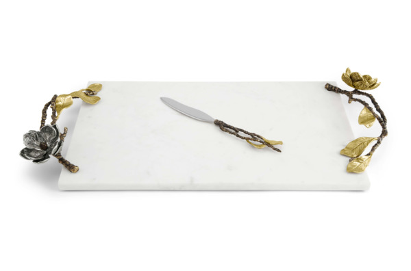 Доска для сыра с ножом Michael Aram Цветение Винтаж 53х25 см, мрамор