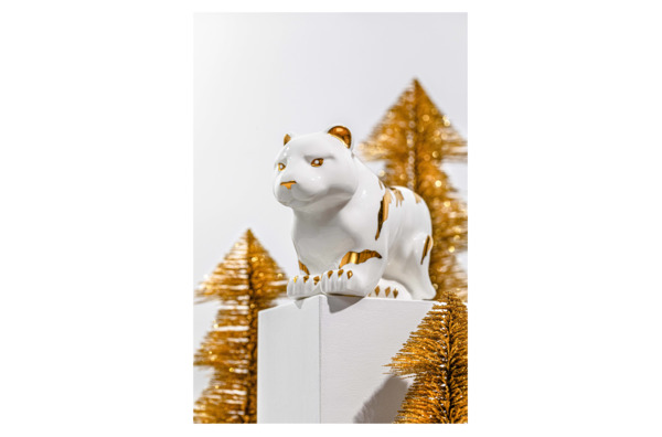 Статуэтка My Ceramic Story Белый тигр 18 см, фарфор твердый