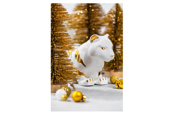 Статуэтка My Ceramic Story Белый тигр 18 см, фарфор твердый