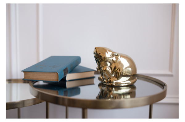 Копилка My Ceramic Story Мышка золотая 17 см, керамика