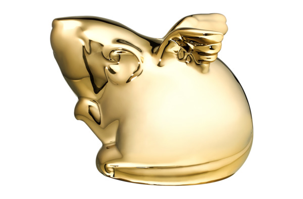 Копилка My Ceramic Story Мышка золотая с крыльями 17 см, керамика