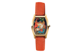 Часы наручные кварцевые Palekh Watch Георгий Победоносец 3,9 см, оранжевые