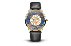 Часы наручные кварцевые Palekh Watch Солнце 4,2 см, черные, сталь нержавеющая, кожа натуральная