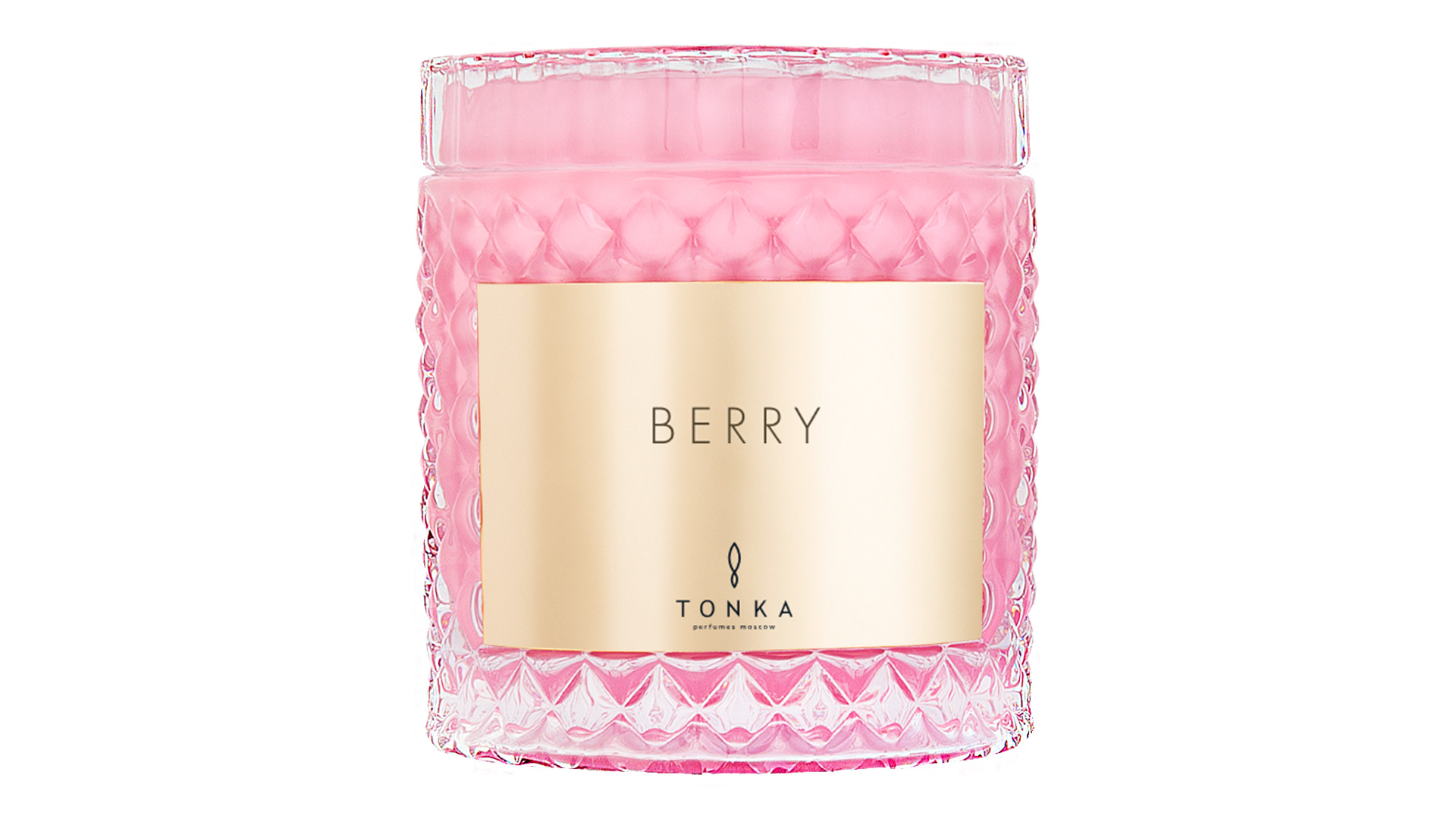 Свеча ароматическая Tonka Berry 220 мл, стекло, стакан розовый глосс, тубус