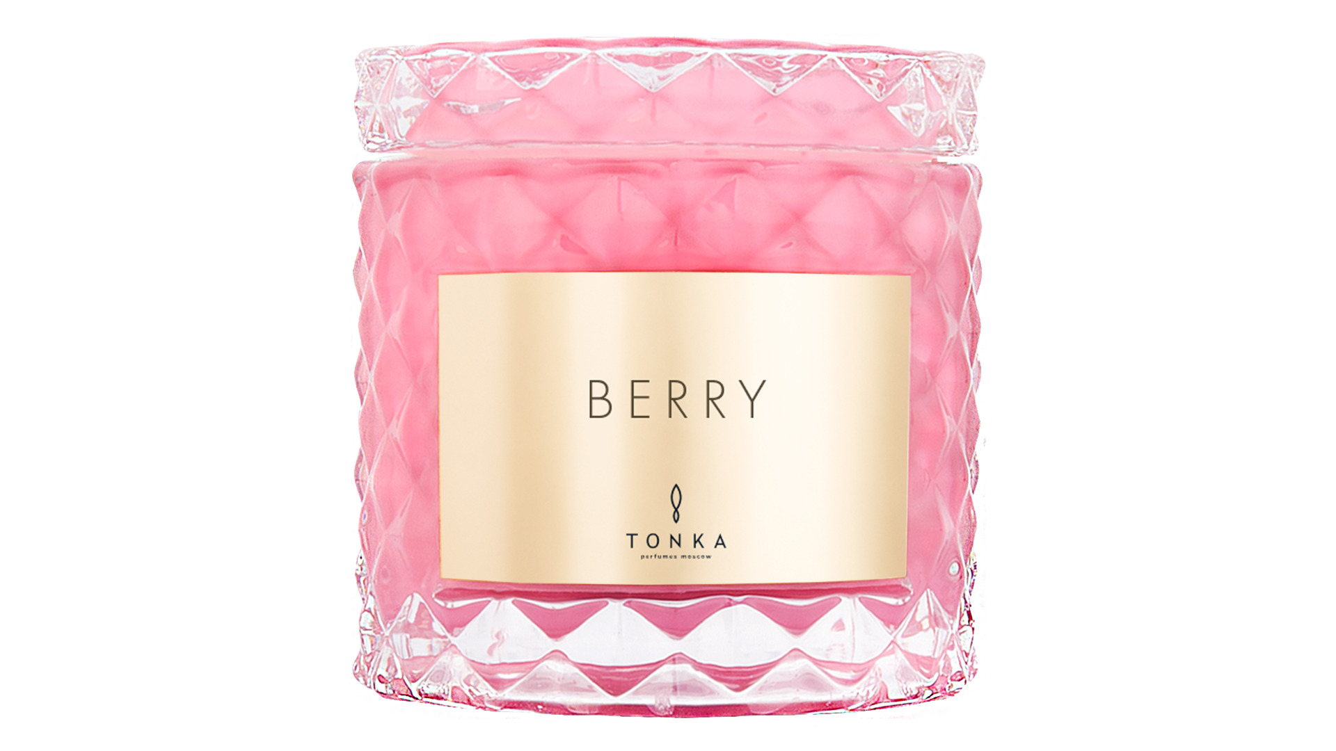 Свеча ароматическая Tonka Berry 50 мл, стекло, стакан розовый глосс, тубус
