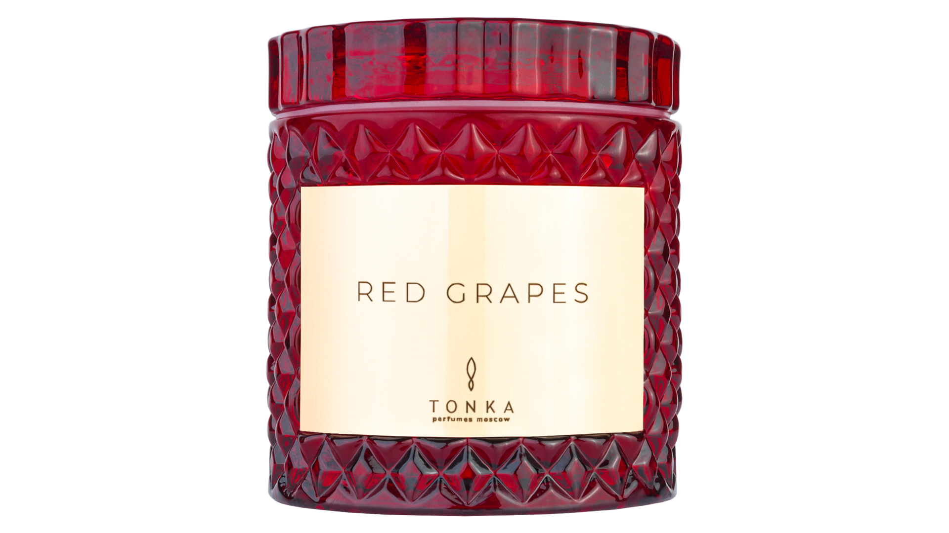Свеча ароматическая Tonka Red Grapes 220 мл, стекло, стакан красный, п/к