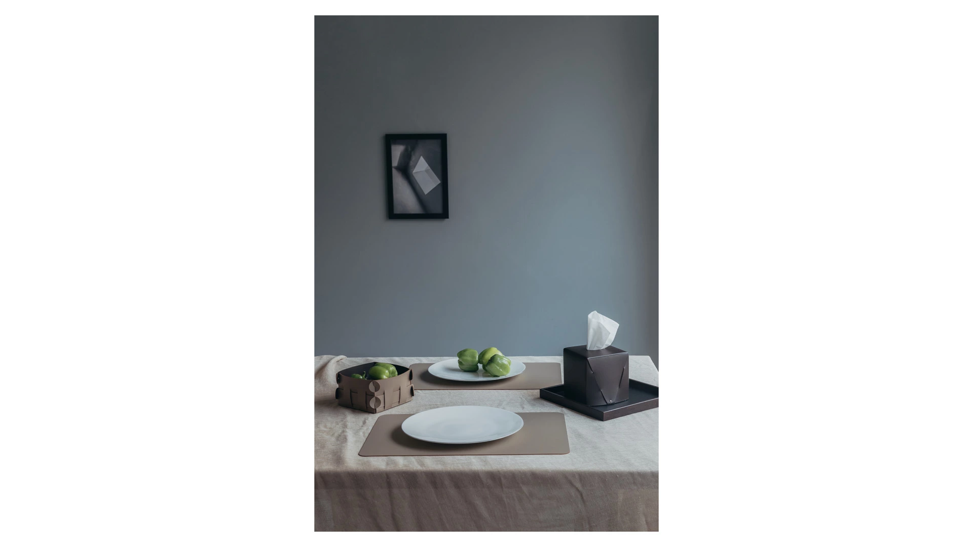 Плейсмат прямоугольный ADJ двусторонний 45х30 см, кожа натуральная, капучино - Sale