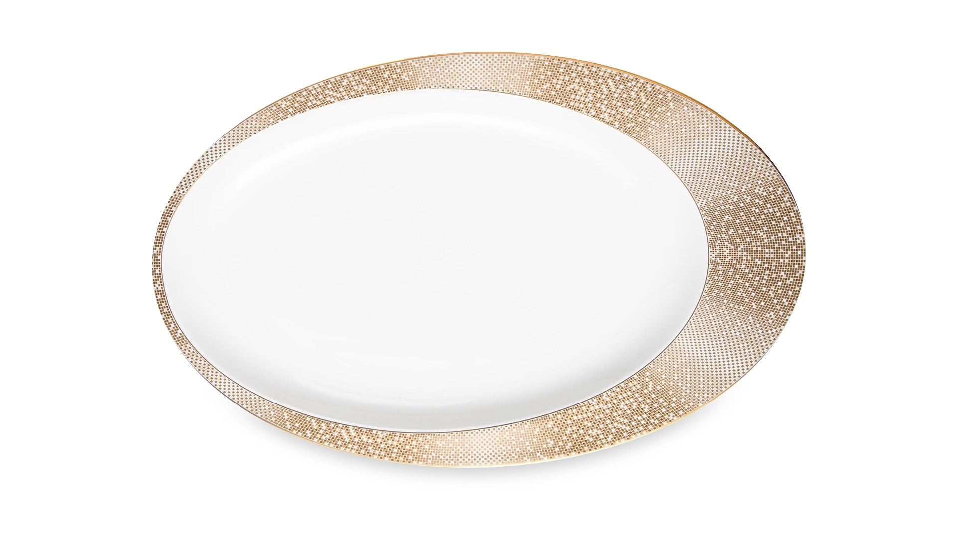 Блюдо овальное Narumi Золотая пыль 32 см, фарфор костяной