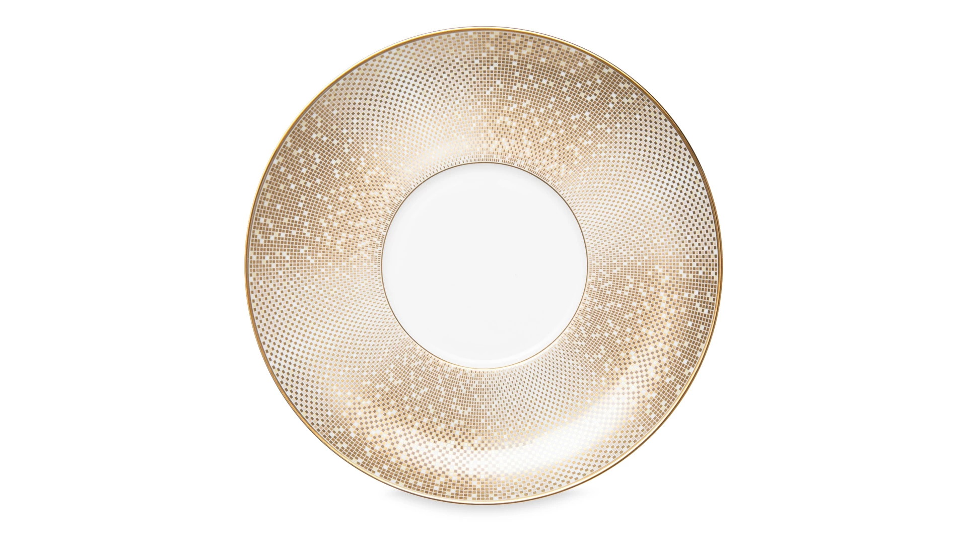 Блюдце для чашки чайной Narumi Золотая пыль 16 см, фарфор костяной