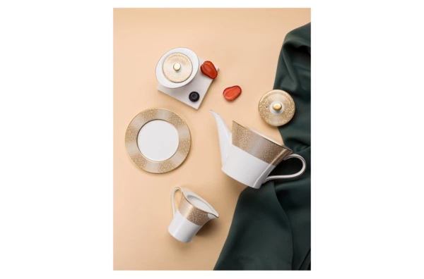 Сахарница Narumi Золотая пыль 250 мл, фарфор костяной