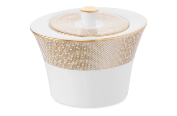 Сахарница Narumi Золотая пыль 250 мл, фарфор костяной