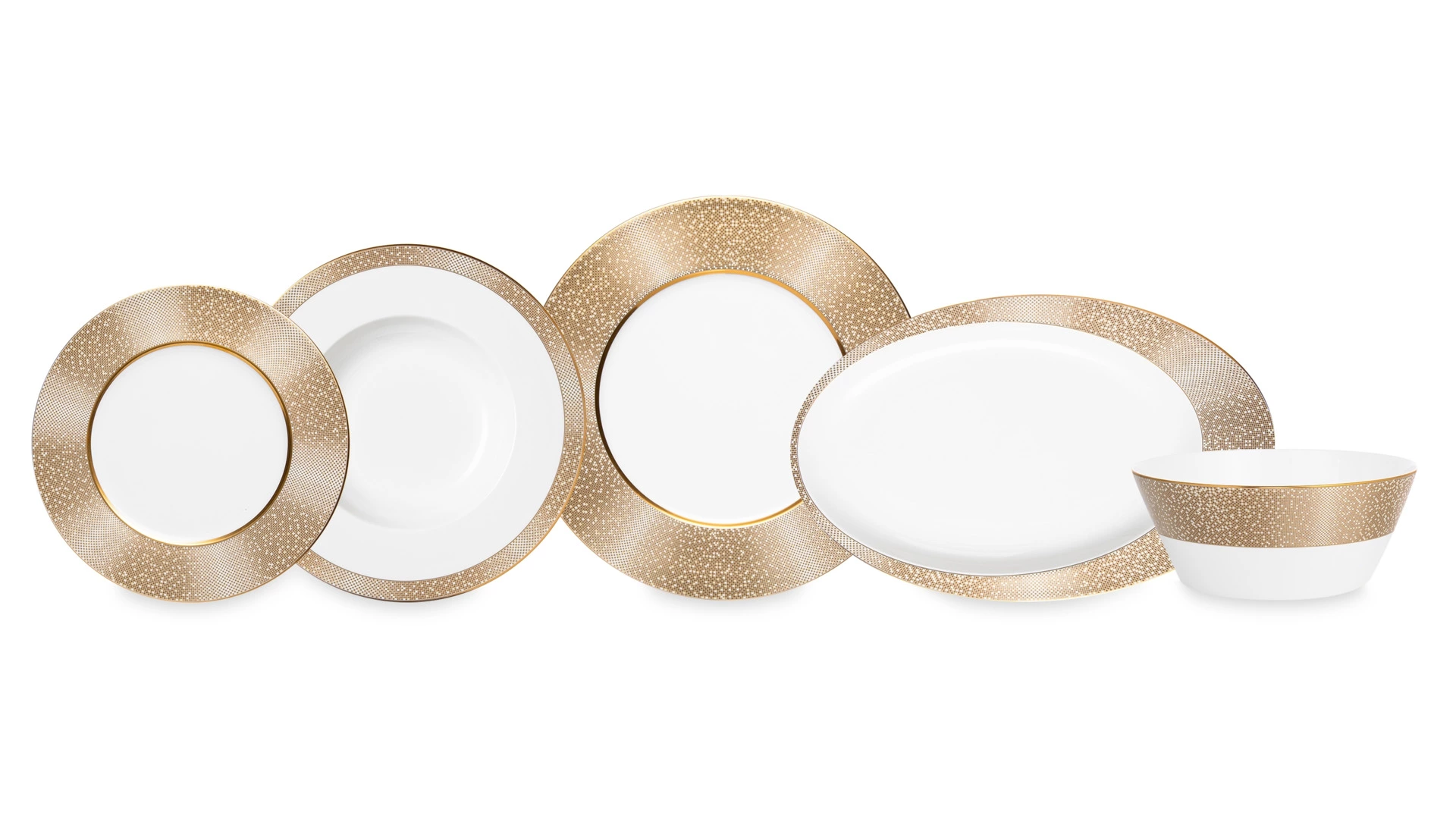 Сервиз столовый Narumi Золотая пыль на 6 персон 20 предметов, фарфор костяной