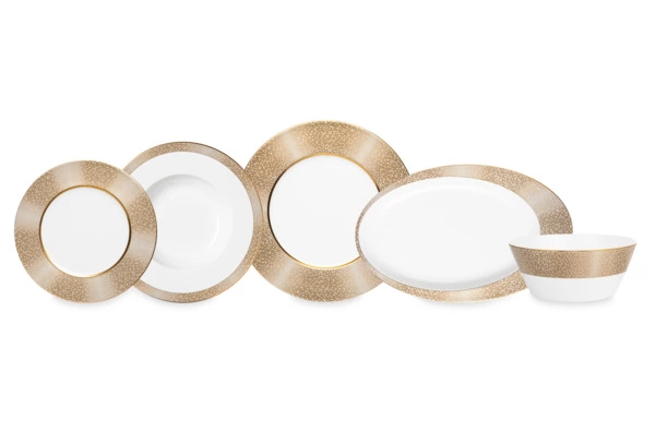 Сервиз столовый Narumi Золотая пыль на 6 персон 20 предметов, фарфор костяной