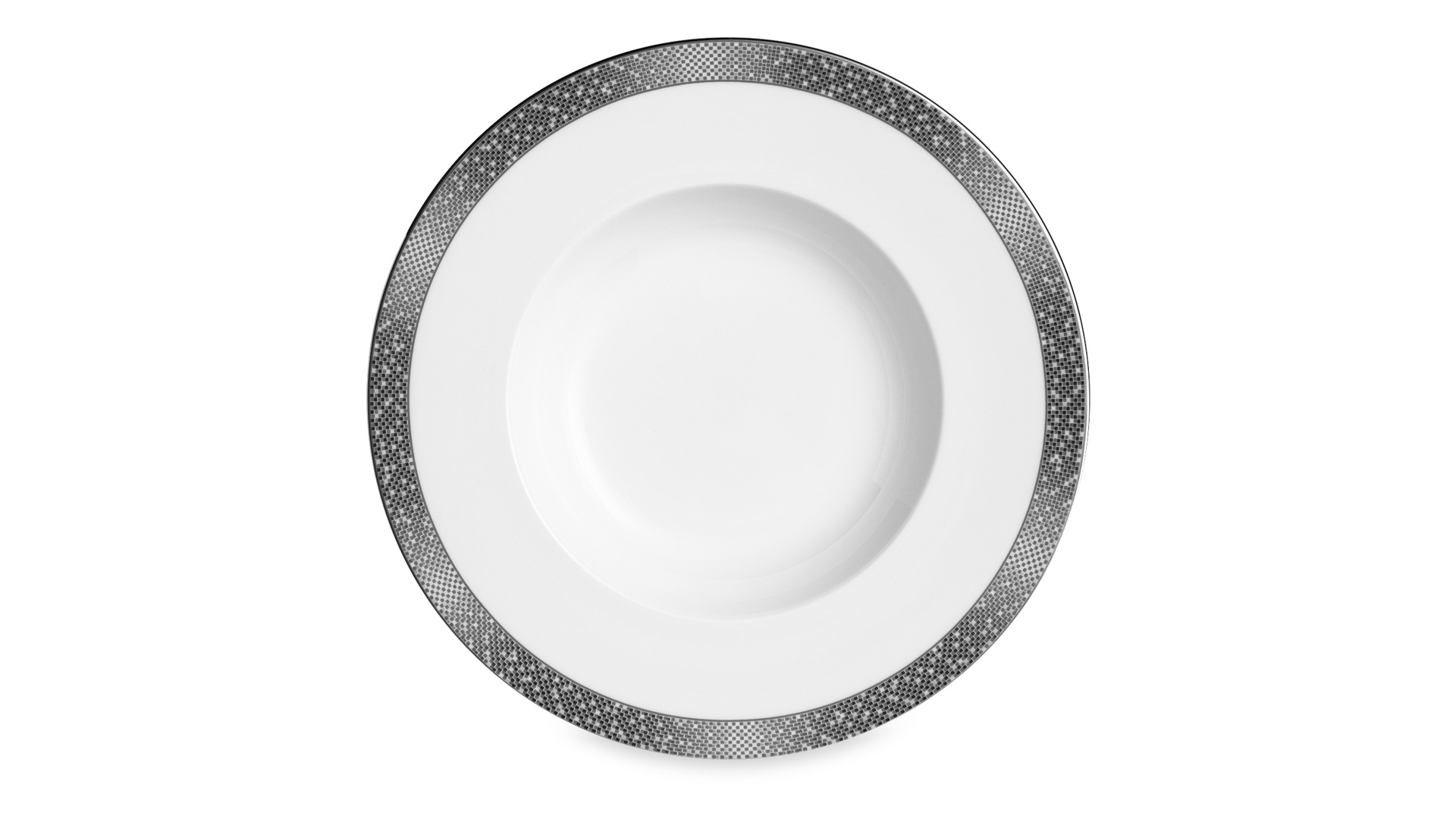 Тарелка суповая Narumi Платиновая пыль 23 см, фарфор костяной