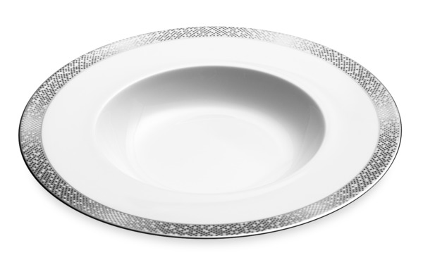 Тарелка суповая Narumi Платиновая пыль 23 см, фарфор костяной