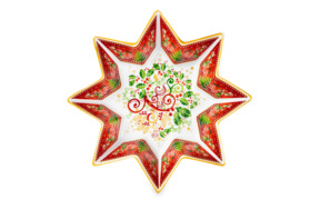 Салатник Lamart Palais Royal Рождественская Омела 17 см, форма звезда, фарфор