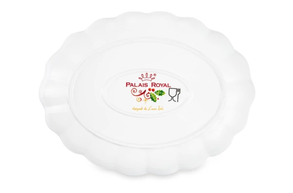 Блюдо овальное Lamart Palais Royal Рождественская Омела 28х22 см, борт волна, фарфор