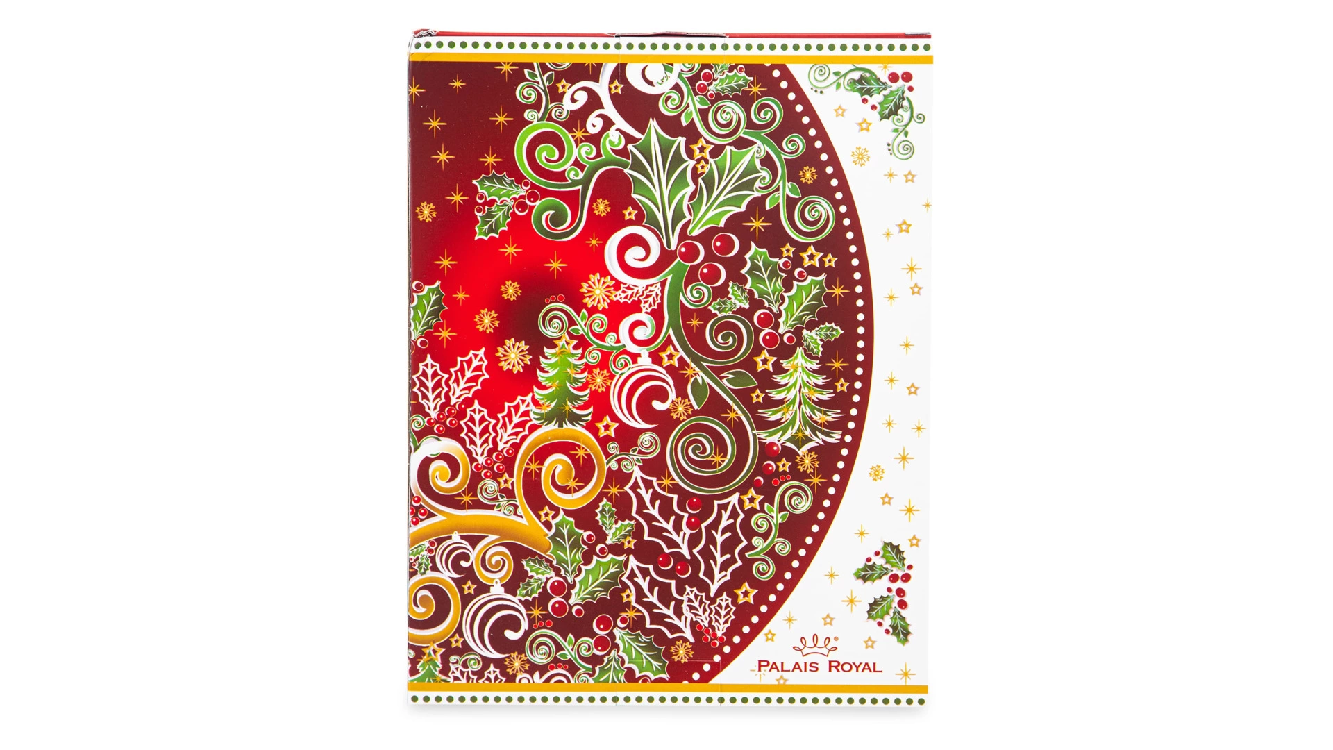 Блюдо овальное Lamart Palais Royal Рождественская Омела 28х22 см, борт волна, фарфор