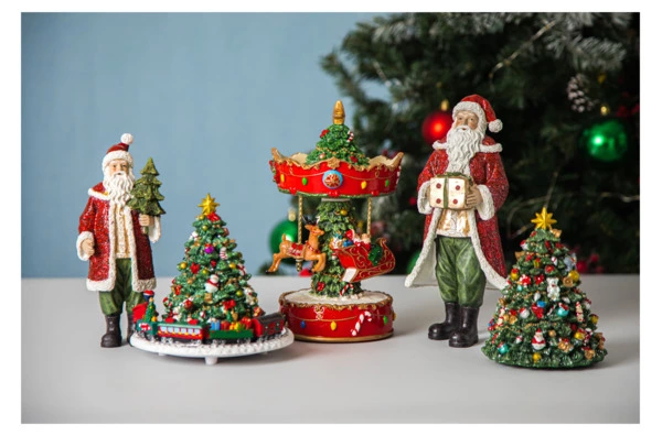 Шкатулка музыкальная Lamart Noel Ель и новогодний паровозик, h16