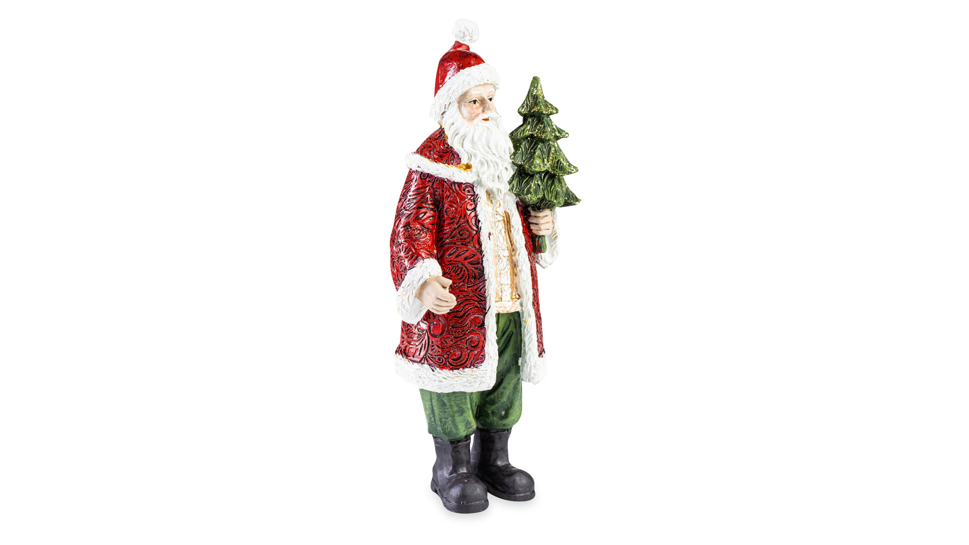 Фигурка новогодняя Lamart Noel Санта с елочкой 21,5 см, полирезин