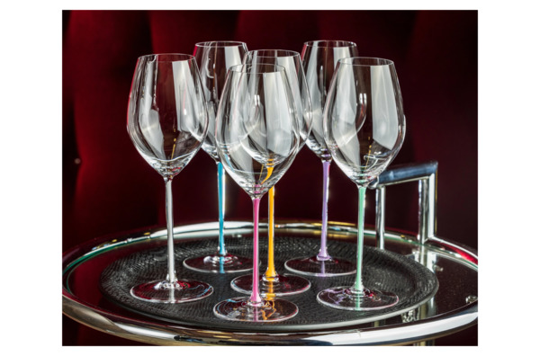 Бокал для шампанского Riedel Fatto a Mano Champagne 459мл, лиловая ножка, ручная работа, хрусталь