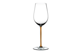 Бокал для белого вина Riedel Fatto a Mano Riesling/Zinfandel 409 мл, оранжевая ножка, ручная работа