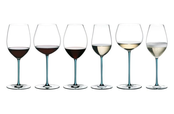 Бокал для белого вина Riedel Fatto a Mano Riesling/Zinfandel 409 мл, бирюзовая ножка, ручная работа