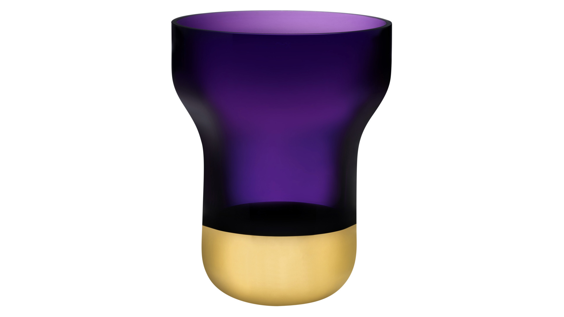 Ваза Nude Glass Контур 25 см, фиолетовая с золотым дном, хрусталь