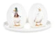 Набор из солонки и перечницы на подставке Royal Worcester Забавная фауна Утки 8 см, фарфор костяной
