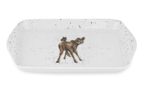 Маслёнка с крышкой Royal Worcester Забавная фауна Буренка 18,3 см, фарфор костяной
