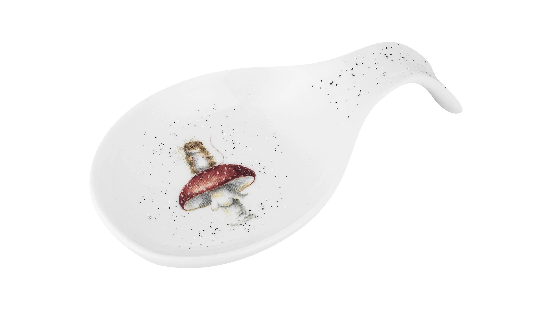 Подставка для ложки Royal Worcester Забавная фауна Мышка на грибе 17 см, форфор костяной