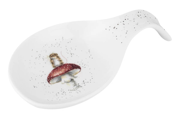 Подставка для ложки Royal Worcester Забавная фауна Мышка на грибе 17 см, форфор костяной
