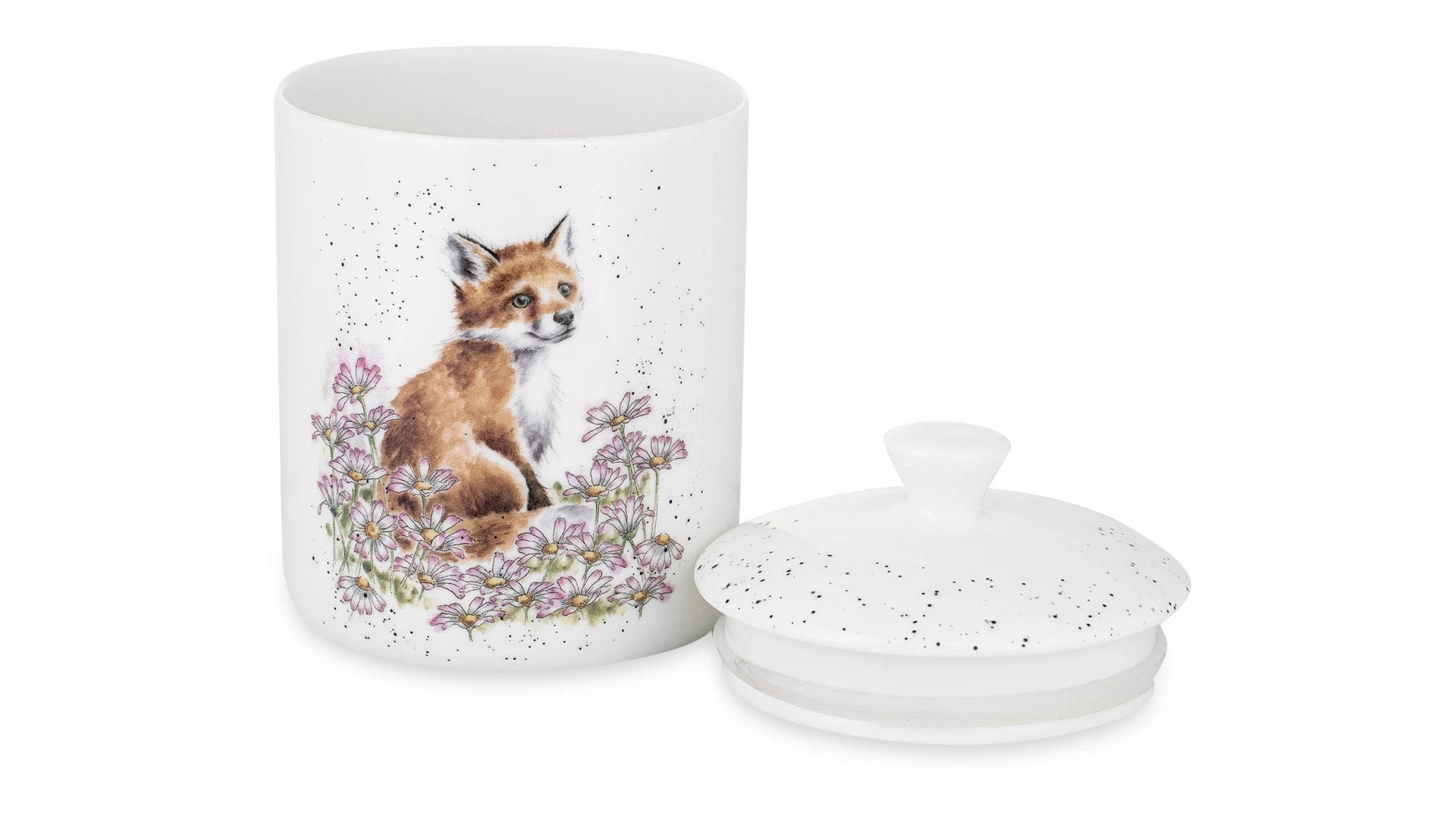 Банка для хранения с крышкой Royal Worcester Забавная фауна Лиса 14х10 см, фарфор костяной