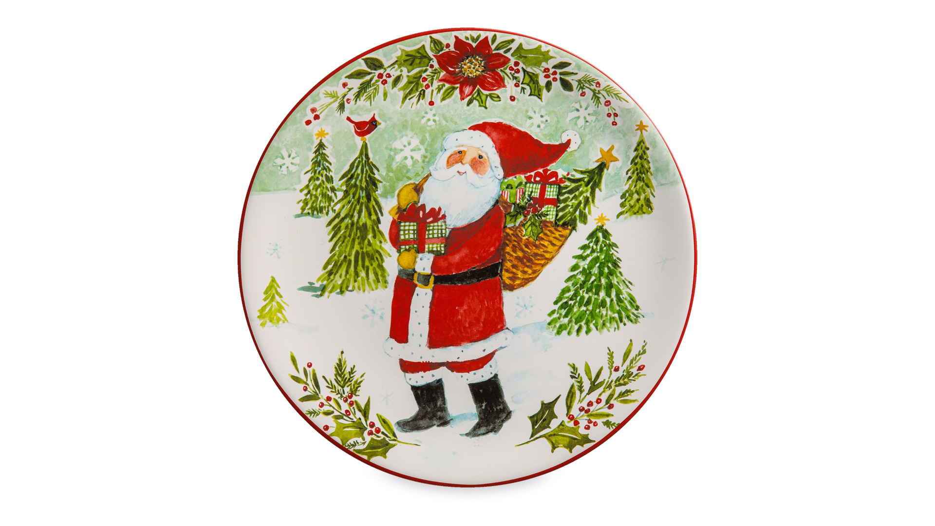 Тарелка закусочная Certified Int. Счастливое Рождество Санта 22 см, керамика