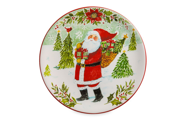 Тарелка закусочная Certified Int. Счастливое Рождество Санта 22 см, керамика