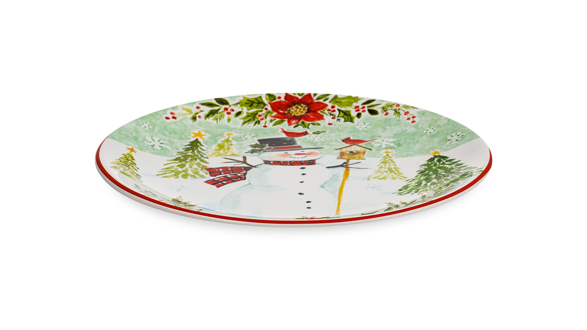 Тарелка закусочная Certified Int. Счастливое Рождество Снеговик 22 см, керамика