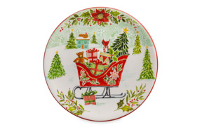 Тарелка закусочная Certified Int. Счастливое Рождество Сани с подарками 22 см, керамика