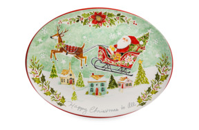 Блюдо овальное Certified Int. Счастливое Рождество 40,5х30,5 см, керамика