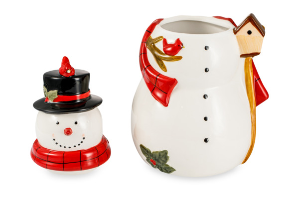 Банка для печенья 3D Certified Int. Счастливое Рождество Снеговик, керамика