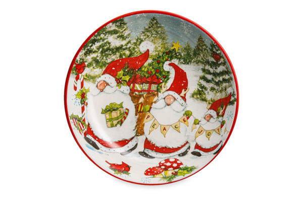 Блюдо глубокое Certified Int.  Рождественские гномы 33 см, керамика