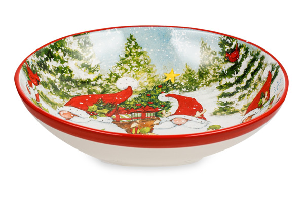 Блюдо глубокое Certified Int.  Рождественские гномы 33 см, керамика